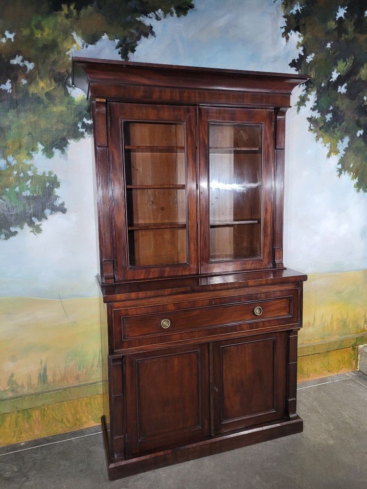Scrivania-libreria inglese in mogano del XIX secolo