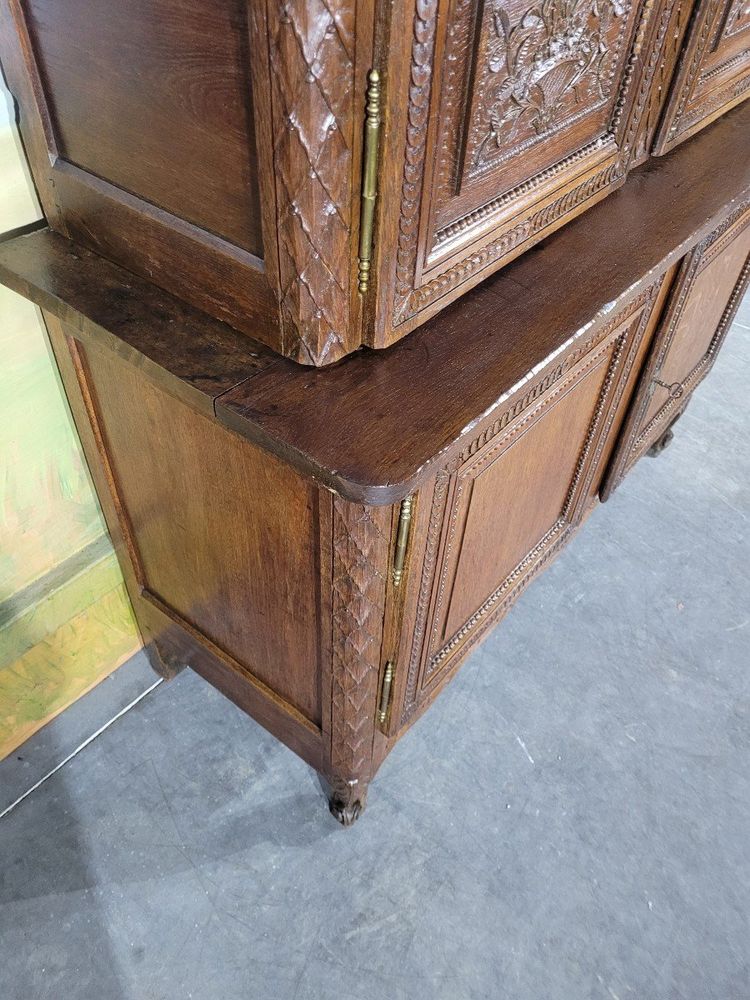 Credenza piccola Normandy a due corpi in rovere