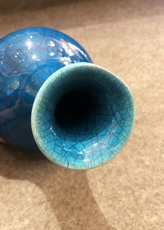 Piccolo vaso blu con crepe, 20° secolo