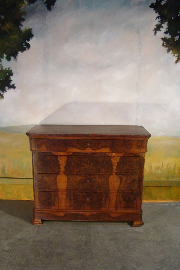 Cassettiera in noce d'epoca Luigi Filippo