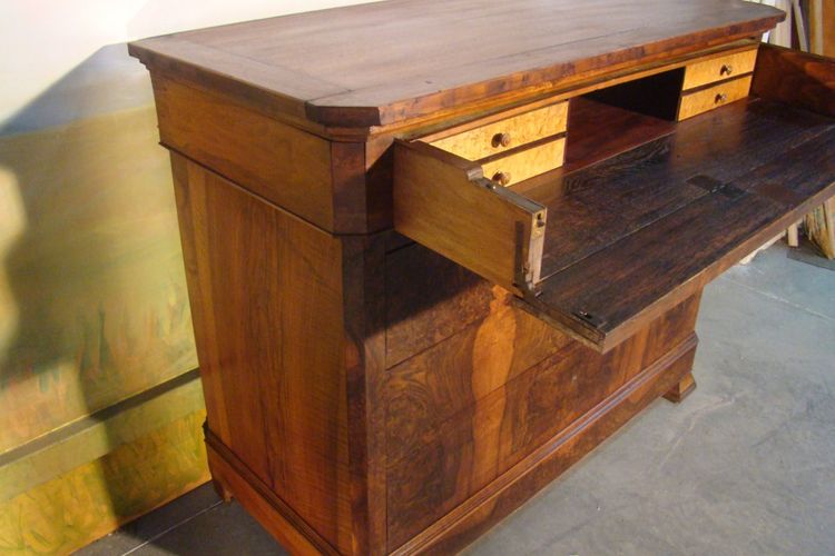 Cassettiera in noce d'epoca Luigi Filippo
