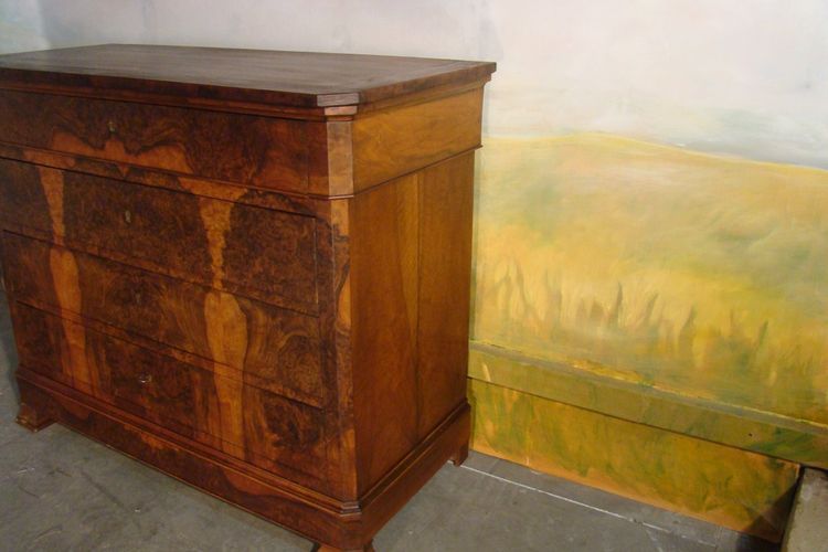 Cassettiera in noce d'epoca Luigi Filippo