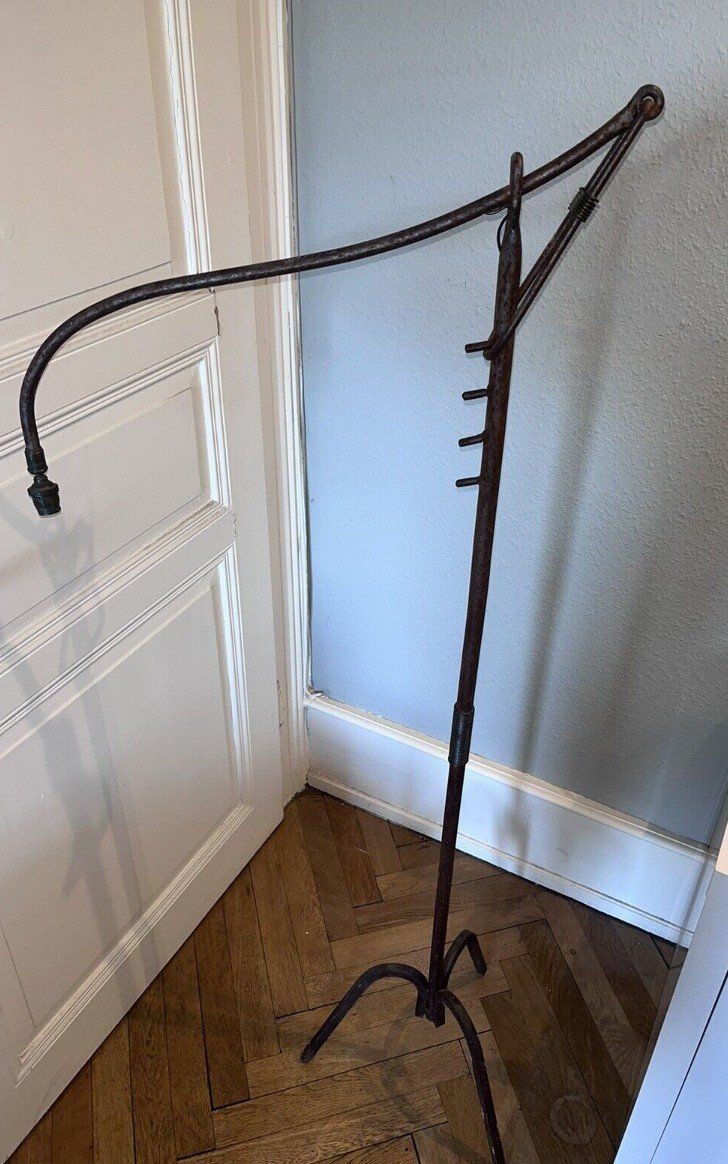 ADNET Jacques (1900-1984) Lampadaire A Crémaillère A Restaurer Circa 1950