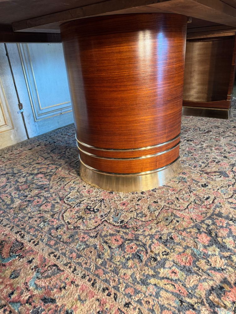 Large 1930-1940 Art Deco dining table in Rio rosewood