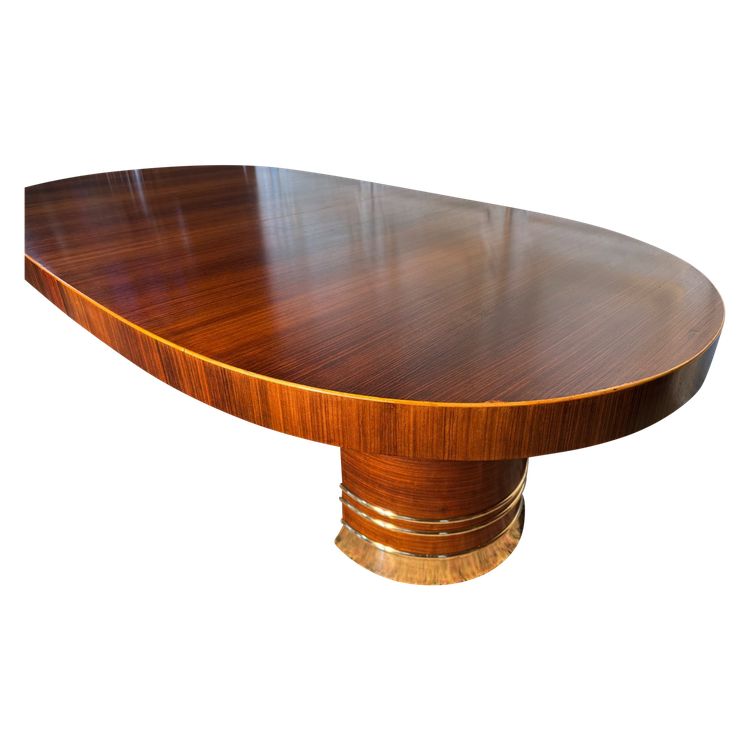 Large 1930-1940 Art Deco dining table in Rio rosewood