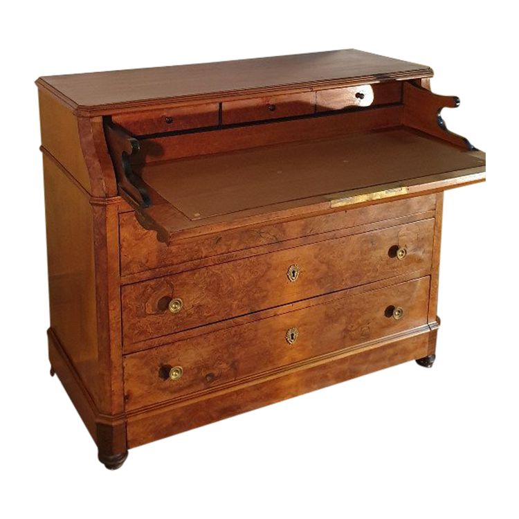 Secretary Chest of Drawers, Louis Philippe Desk Chest of Drawers