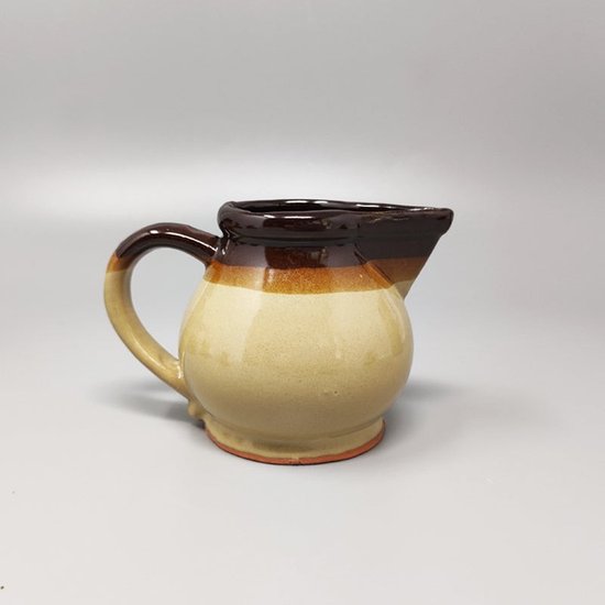 1970 Magnifique Service à Café Marron en Céramique Faenza. Fabriqué à la main en Italie