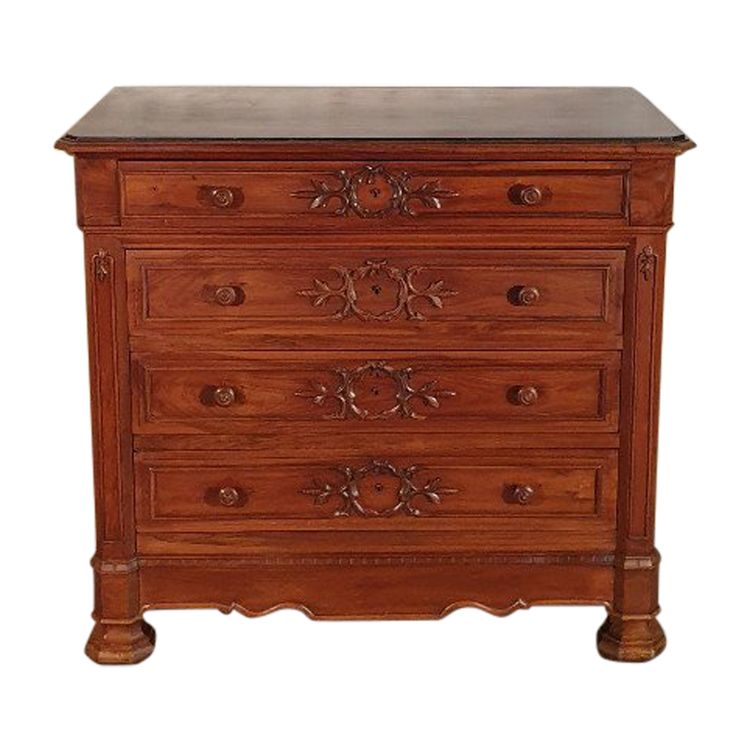 Petite Commode Louis Philippe En Noyer Massif
