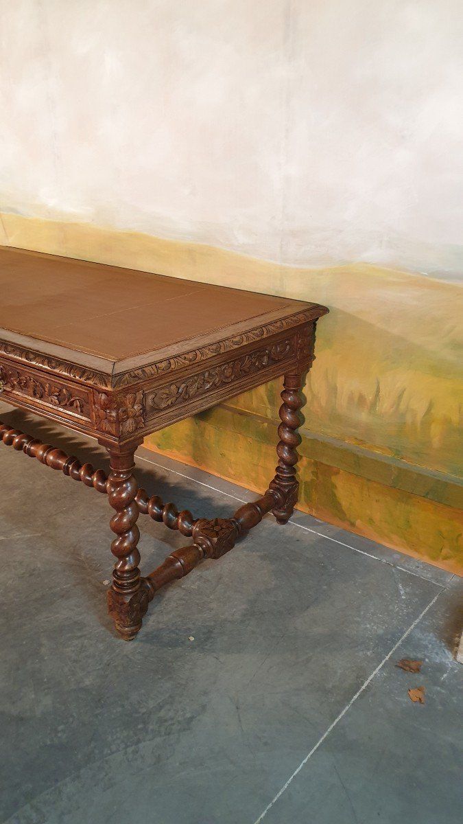 Bureau Style Louis XIII En Chêne