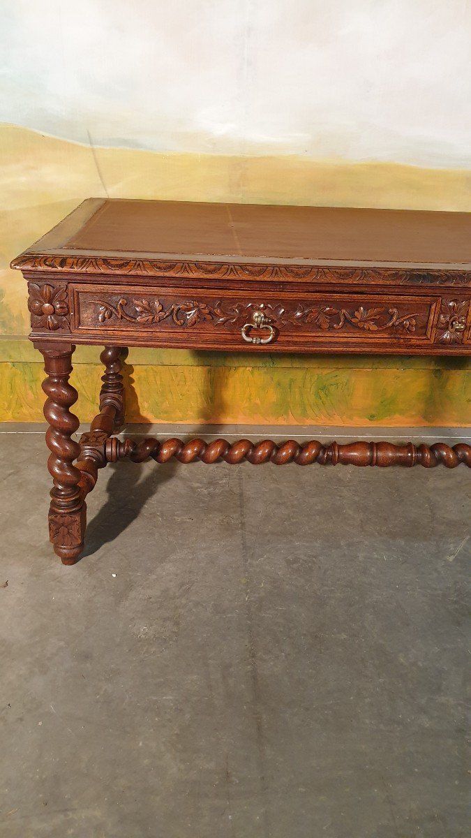 Bureau Style Louis XIII En Chêne