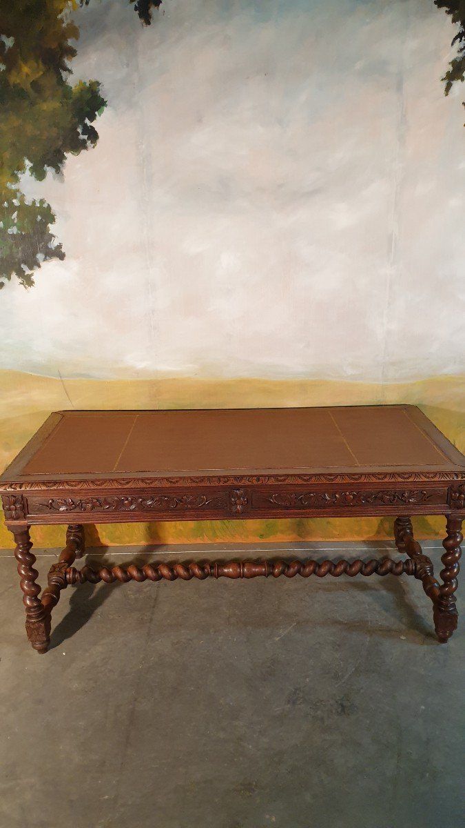 Bureau Style Louis XIII En Chêne