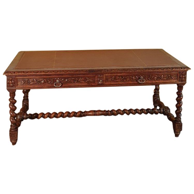 Bureau Style Louis XIII En Chêne