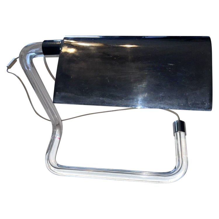 KNOLL éditeur Et HAMBURGER Peter Lampada da tavolo di design in plexiglas e metallo cromato