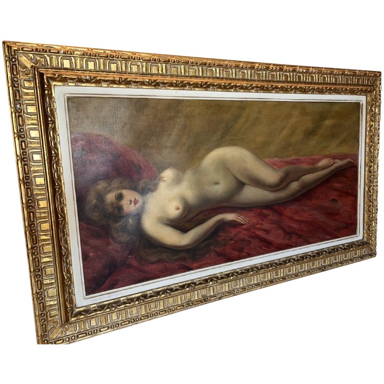 CARDINAL Emile Valentin (1883-1958) "Nu Allongé" Large Oil on Canvas Framed Signed