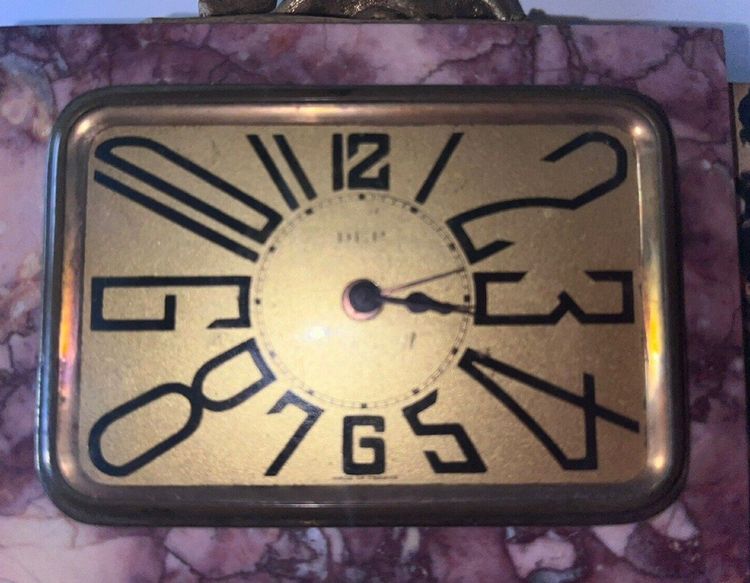 FRATIN (1801-1864) & DEP Art Deco Bronze And Marble Clock Combat d'Ours à La Dague
