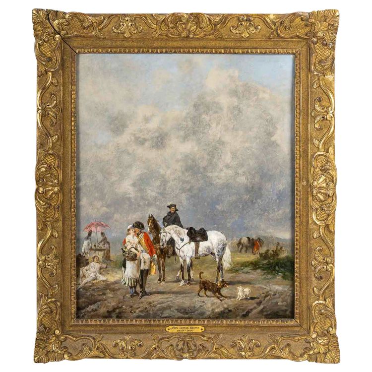 John Lewis Brown (1829-1890) Die Grisette, die Vivandière und die Reiter Öl auf Holz um 1856