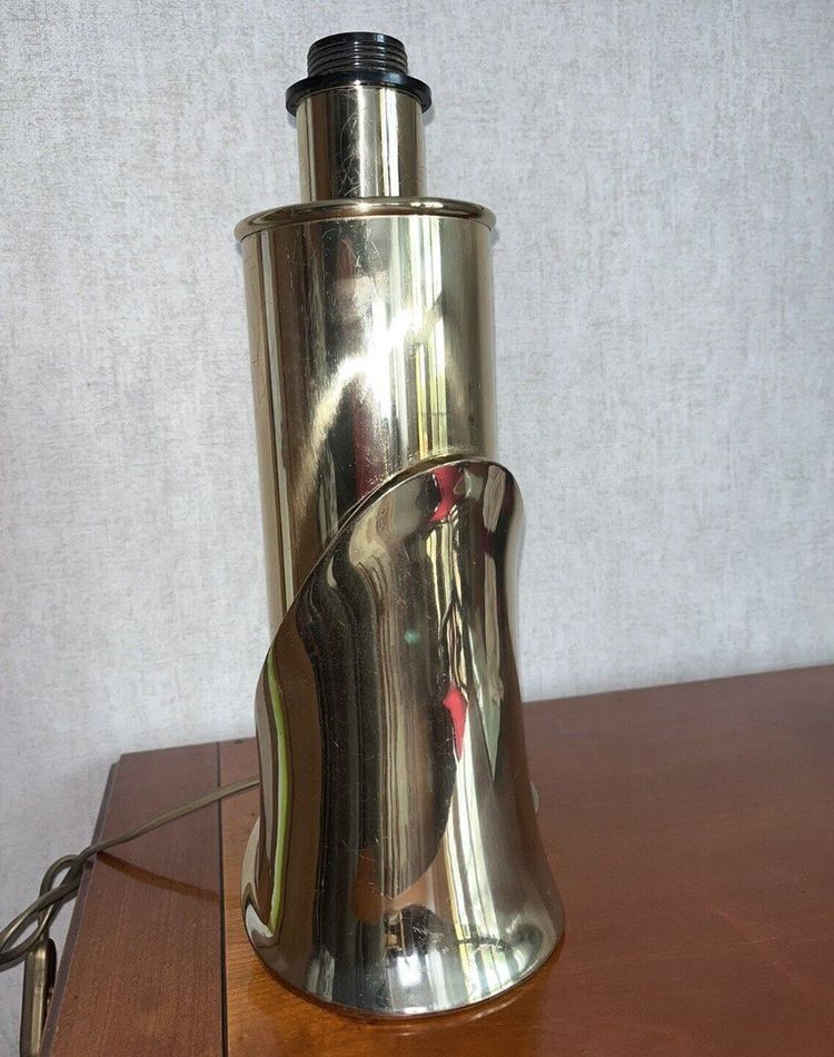 FRIGERIO Luciano Circa 1970 Grande lampada da salotto in ottone dorato H 60 cm