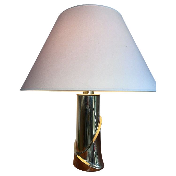 FRIGERIO Luciano Circa 1970 Grande lampada da salotto in ottone dorato H 60 cm