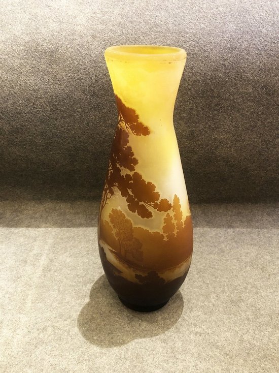 Vaso Art Nouveau con firma a stella di Emile Gallé, fine 1904 - 1908