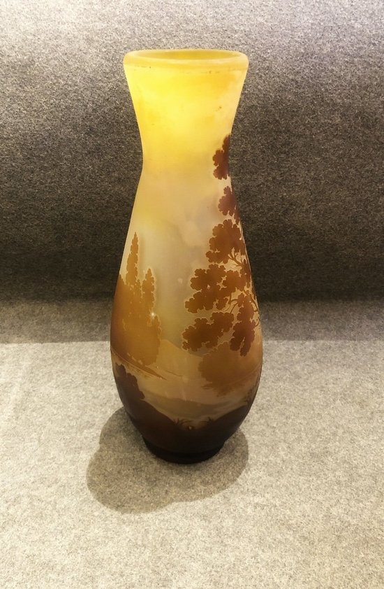 Vaso Art Nouveau con firma a stella di Emile Gallé, fine 1904 - 1908
