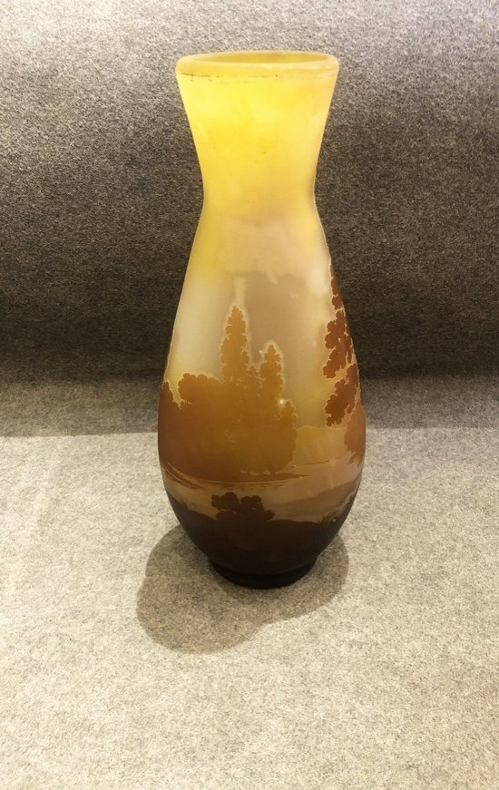 Vaso Art Nouveau con firma a stella di Emile Gallé, fine 1904 - 1908