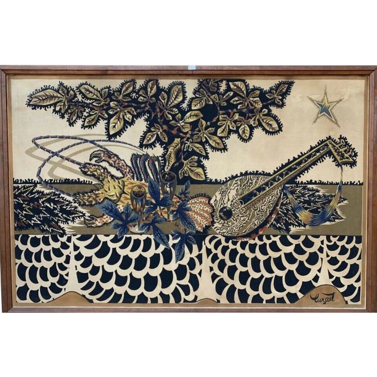 LURCAT Jean (1892-1966) Grande Impression Sur Toile " La Table " Montée Sur Support Bois