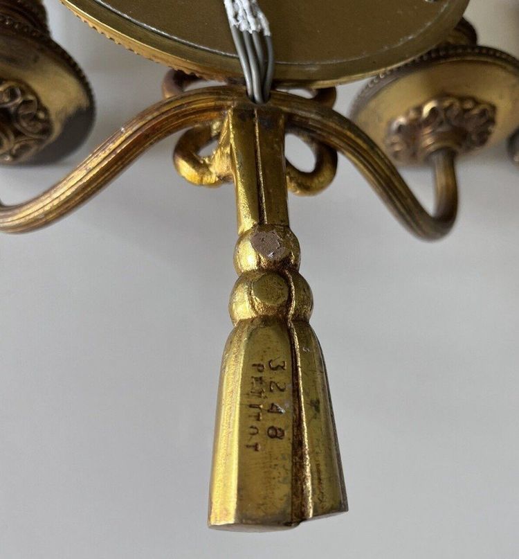 PETITOT Henri  (1914-1938)  Paire D’applique Miroirs Sorcière En Bronze Doré.  Signées