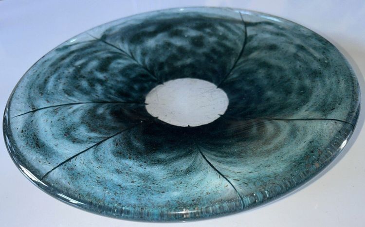 DAUM Nancy    Centre De Table En Cristal Bleu/vert Signé   Circa 1970