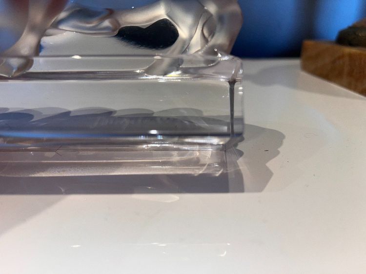 LALIQUE France   Paire De Serre Livres Taureaux  En Cristal  ( 1 Seul Signé )