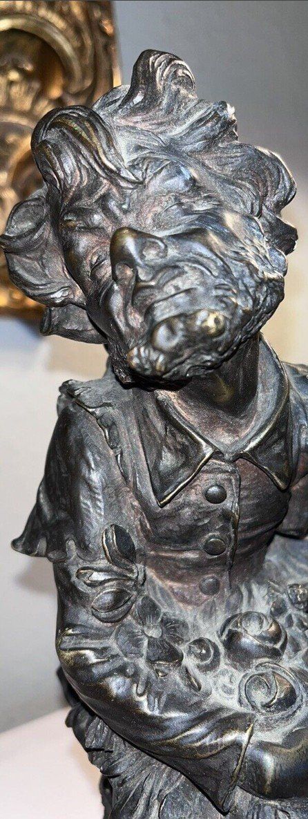 LE LIBON (XX) Statua di Quasimodo in bronzo firmata con doppia patina Altezza 33 cm