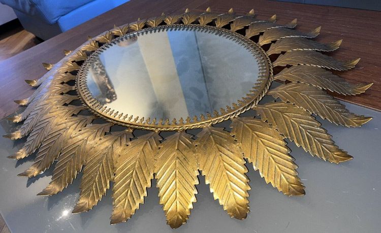 Grand Miroir Soleil En Laiton Doré Dans Le Gout De la Maison CHATY