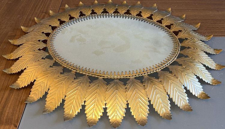 Grand Miroir Soleil En Laiton Doré Dans Le Gout De la Maison CHATY