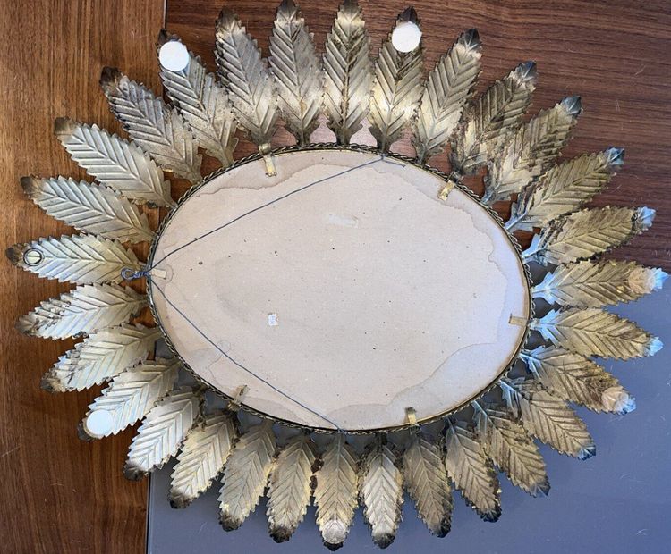 Grand Miroir Soleil En Laiton Doré Dans Le Gout De la Maison CHATY