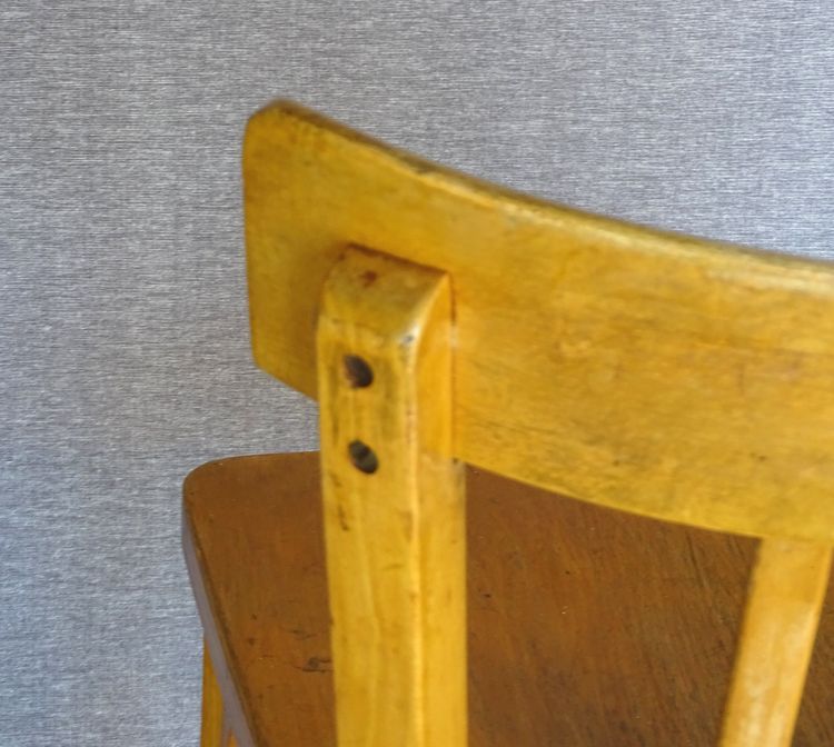 4 sedie da bistrot Baumann 1950 in colore "chéne doré", senza rete