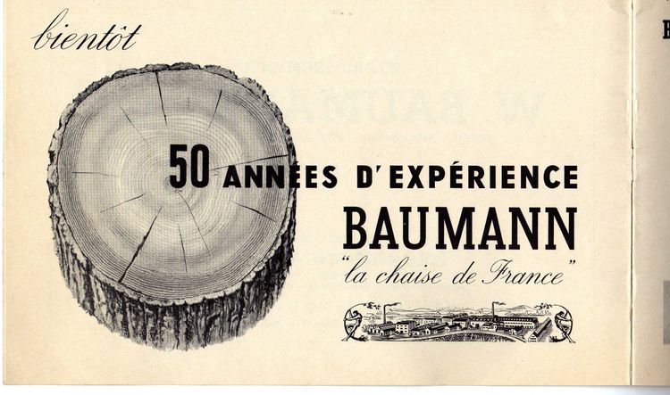 4 sedie da bistrot Baumann 1950 in colore "chéne doré", senza rete