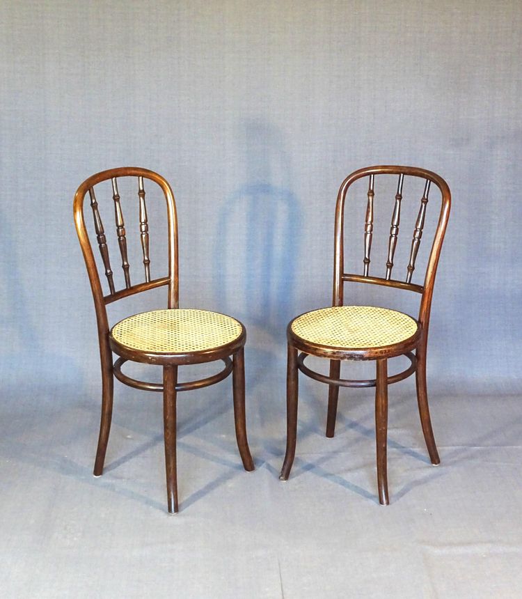 Set di 2 sedie Kohn bistrot cannées 1920 - in legno curvato - No Thonet