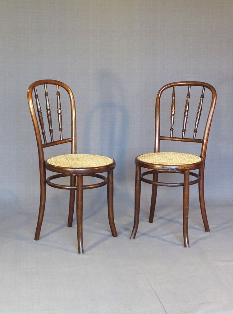 Set di 2 sedie Kohn bistrot cannées 1920 - in legno curvato - No Thonet