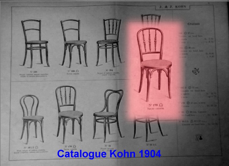 Set di 2 sedie Kohn bistrot cannées 1920 - in legno curvato - No Thonet