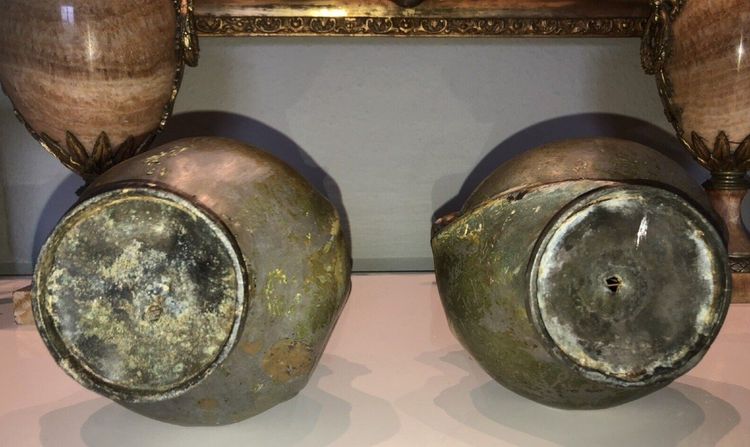 SIBEUD Hélène (1900) Important Pair Of Vases Signed 2 Faces (rare) Art Nouveau