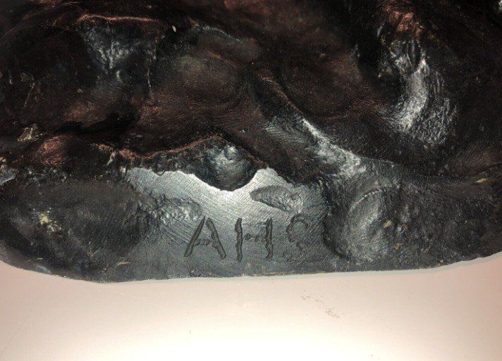 Groupe En Bronze à Double Patine à Décor d'Une Bacchanale Signé Ahs
