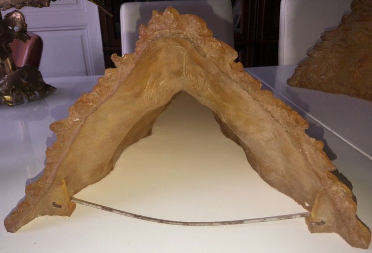 FROGIER. Large Resin Wall Lights Representing Faun Heads H60 Signed