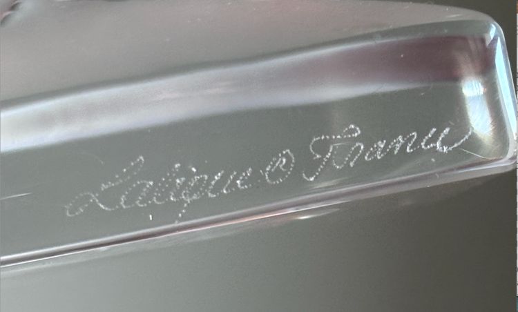 LALIQUE France.   Pair Of Swallow Bookends In Moulded and Satin Cristal Signed
