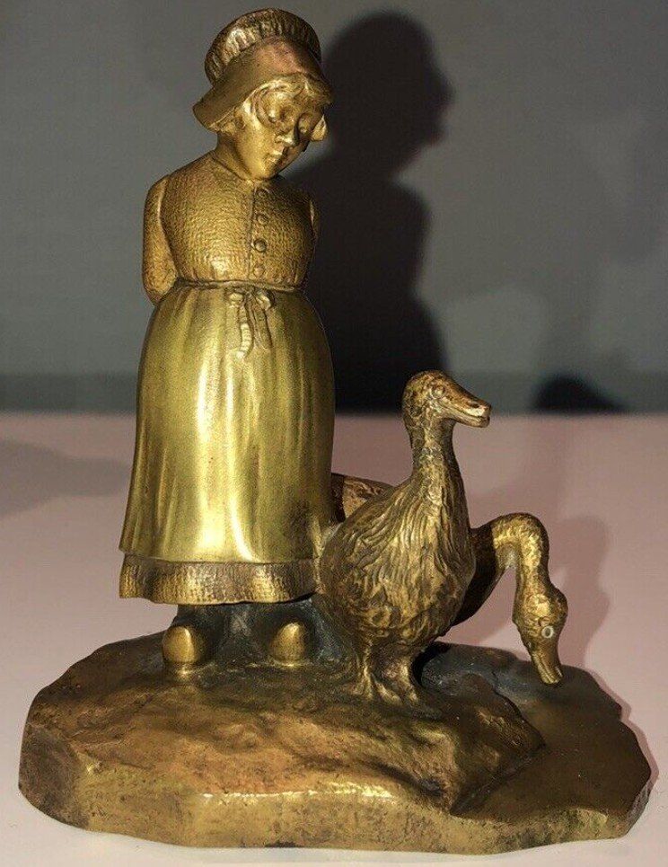 Dominique ALONZO, French school, Active from 1910 to 1930) La Gardeuse d'Oies (The Goosekeeper)