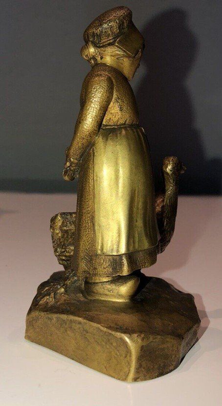 Dominique ALONZO, French school, Active from 1910 to 1930) La Gardeuse d'Oies (The Goosekeeper)