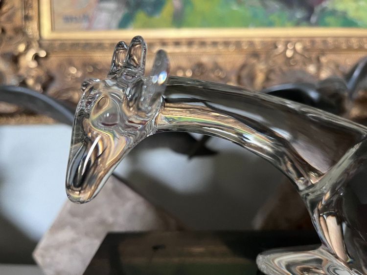 BACCARAT & LOET Stylised Crystal Giraffe Signed And Stamped Signed