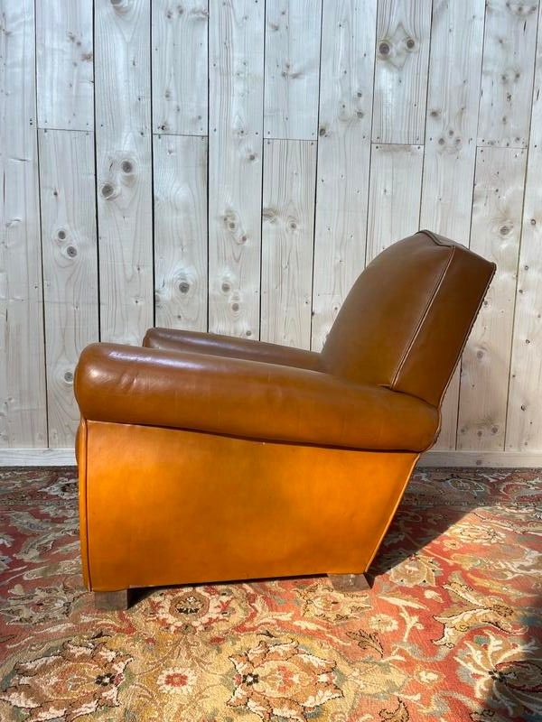 Havana leather club armchair