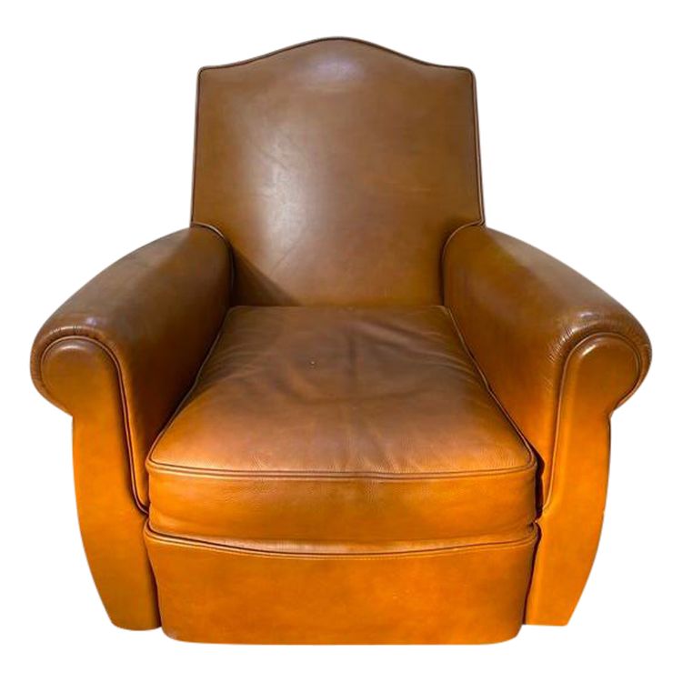 Havana leather club armchair