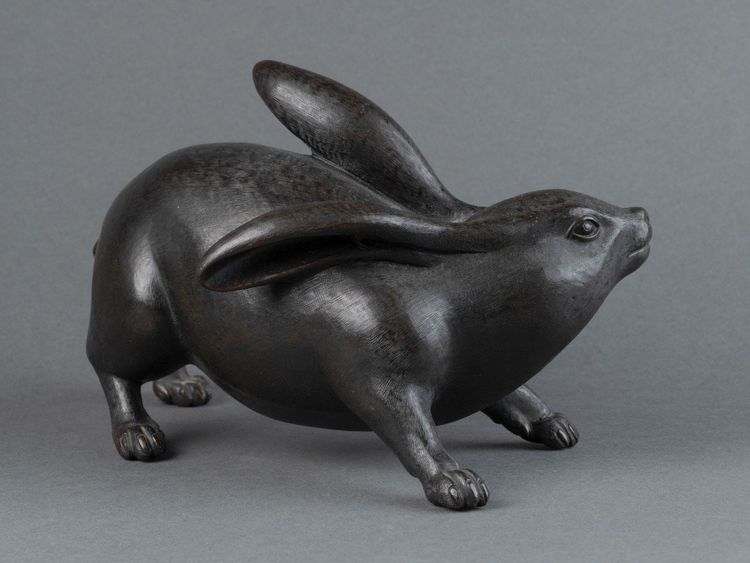 Bronzo, Leprotto adorabile, Giappone, Edo, Meiji, Arte asiatica