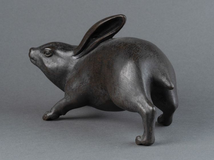 Bronzo, Leprotto adorabile, Giappone, Edo, Meiji, Arte asiatica