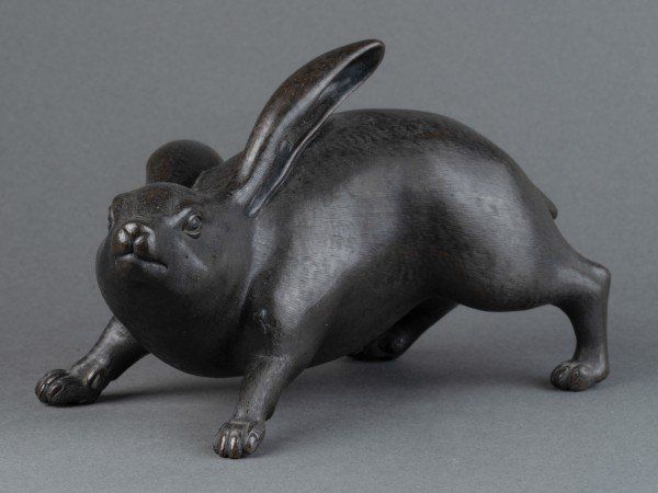 Bronzo, Leprotto adorabile, Giappone, Edo, Meiji, Arte asiatica